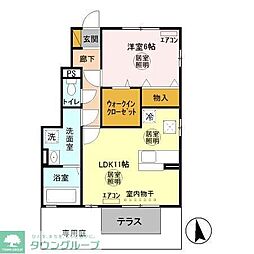 つくばエクスプレス 流山セントラルパーク駅 徒歩15分の賃貸アパート 1階1LDKの間取り