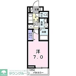 つくばエクスプレス 南流山駅 徒歩7分の賃貸アパート 3階1Kの間取り