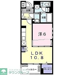 つくばエクスプレス 柏たなか駅 徒歩9分の賃貸マンション 1階1LDKの間取り