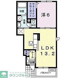 京成松戸線 八柱駅 徒歩18分の賃貸アパート 1階1LDKの間取り