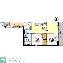 アヴァンス八潮A 2LDKの間取図画像