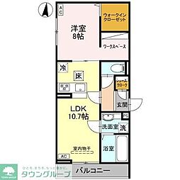 ルベルコート 1LDKの間取図画像