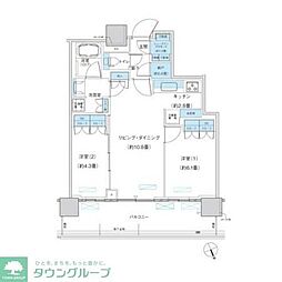 パークシティ柏の葉キャンパスザ・ゲートタワーウエスト 2LDKの間取図画像