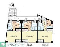 セナリオフォルム・柏 1Kの間取図画像