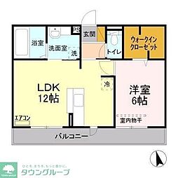 サフィール 1LDKの間取図画像