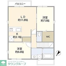 メディーナ 2LDKの間取図画像