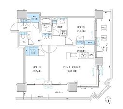 パークシティ柏の葉キャンパスザ・ゲートタワーウエスト 2LDKの間取図画像