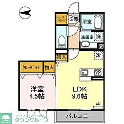 ミリュー2 1LDKの間取図画像