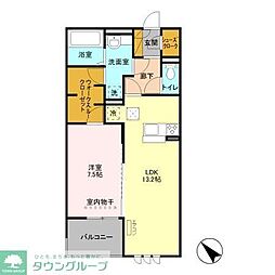 リシェス2 1LDKの間取図画像