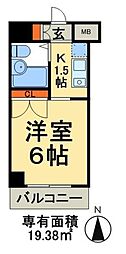 ポルタキアーラ 1Kの間取図画像