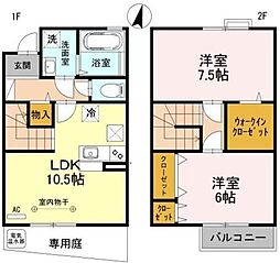 セタンドールB 2LDKの間取図画像
