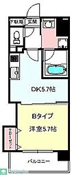 シーサウンド 1DKの間取図画像