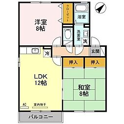 エクセルハイム2 2LDKの間取図画像