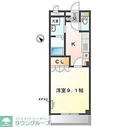 葉山レジデンス 1Kの間取図画像
