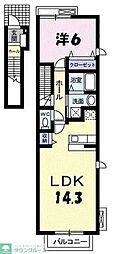ベルフォーレM 1LDKの間取図画像