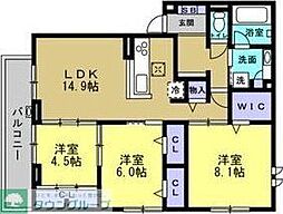 グランドフォレスト 3LDKの間取図画像