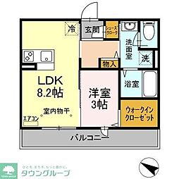 クレア 1LDKの間取図画像