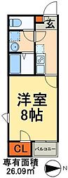 ドルフフクサト2 1Kの間取図画像