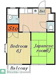 NSハイツ 2DKの間取図画像