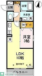 メルヴェーユ八潮中央B 1LDKの間取図画像