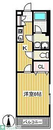 ジュピター 1Kの間取図画像