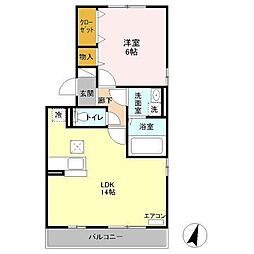 ブライトコート 1LDKの間取図画像