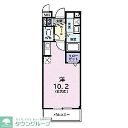 プリムローズ2 ワンルームの間取図画像