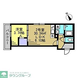 Ajour新松戸02 1LDKの間取図画像