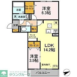 プランドールA 2LDKの間取図画像