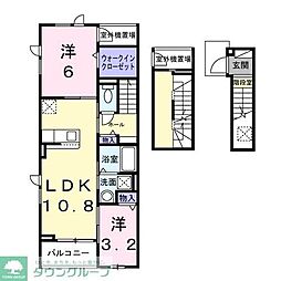 クレードル 2LDKの間取図画像