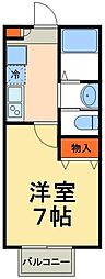 ピエール柏の葉 1Kの間取図画像