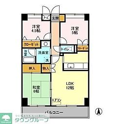 グランディス新八柱 3LDKの間取図画像