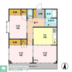 ブライトシャイン 3DKの間取図画像
