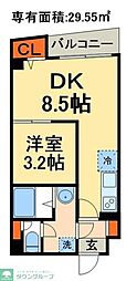 ジュネパレス松戸第67 2DKの間取図画像