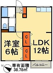 コーポラスNo.20 1LDKの間取図画像