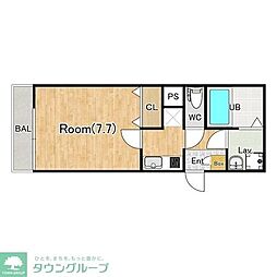 吉川市保1丁目アパート 1Kの間取図画像