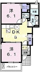 Forestside横山 2DKの間取図画像