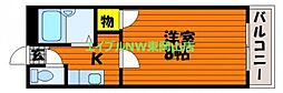 リバージュ浜 1Kの間取図画像