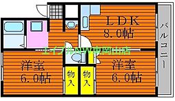 コーポニュートン 2LDKの間取図画像