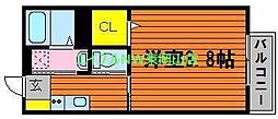 モデラートA 1Kの間取図画像