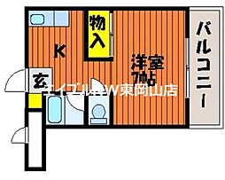 エスポアール22 1Kの間取図画像
