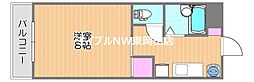 ゼブラハイツ 1Kの間取図画像