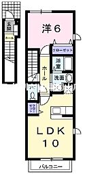 プラシードMN 1LDKの間取図画像