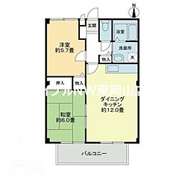 フォブール藤田2 2LDKの間取図画像
