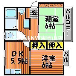 エレガンス近藤2 2DKの間取図画像