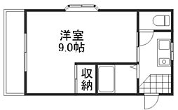 サンハイム長岡 1Kの間取図画像