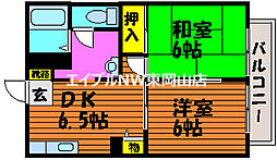 リバーサイド庄内 2DKの間取図画像
