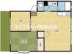 サンビレッジゆたかC棟 2LDKの間取図画像