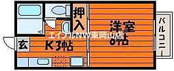 クライン・ブリュッケB 1Kの間取図画像