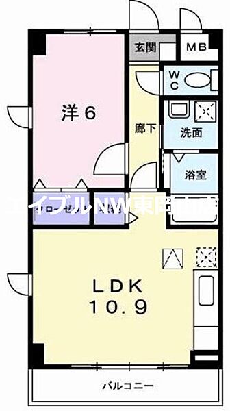 スカイマンション ｜岡山県岡山市中区赤田(賃貸マンション1LDK・1階・41.33㎡)の写真 その2